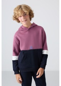 Resim Tommylife Tommy Life Soft Vişne-lacivert Pamuklu Kalın İçi Tüylü Yumuşak Dokulu Standart Fit Nakışlı Erkek Çocuk Eşofman Kırmızı - Lacivert 