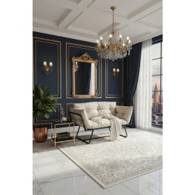 Resim AVYNA Medusa Collection - Yatak Olabilen Mekanizmalı Ikili Kanepe | Kolları Açılan Katlanır Minderli Yataklı Koltuk - Keten Krem 