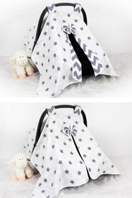 Resim Puset Ortusu Gri Yildiz Ve Zikzak 