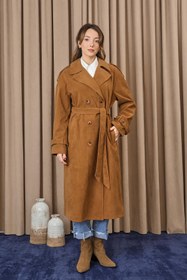 Resim Soul Kadın Süet Trench - 32407TRC - CAMEL 