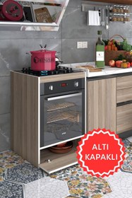 Resim Kenzlife Ankastre Fırın Modülü Kabini Berilyum Mat Crdba Renk 85(Y)*60(G)*57(D) Ocak Dolabı Kapaklı Ayaksız 