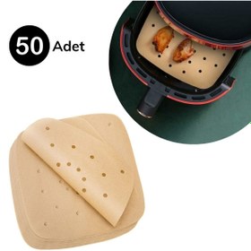 Resim Nemere 50 Adet Air Fryer Pişirme Kağıdı Tek Kullanımlık Hava Fritöz Yapışmaz Yağlı Kağıt Delikli Model Neme 