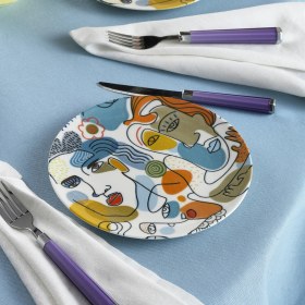 Resim Karaca Feliz 6 Parça Porselen Pasta Seti 19 cm 