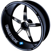 Resim 4 Parçalı Kesikli Tasarımlı Taş Grisi Jant Şeridi Sticker Çınar Extreme 
