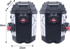 Resim GP Kompozit Universal 26 lt x 2 Plastik Motosiklet Yan Çanta Seti Siyah 