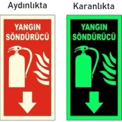 Resim Yangın Söndürme Tüpü Levhası Fotolümenli Fosforlu 