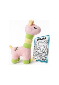 Resim Zürafa Peluş Oyuncak Bebek Ve Çocuk Uyku Arkadaşı 27cm Pembe 
