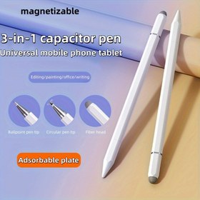 Resim 3'ü 1 arada Stilüs Kalem, Çok Fonksiyonlu, Apple, Android, OPPO, Xiaomi ile Uyumlu, Boyama ve Düzenleme İçin, Pil Olmadan 