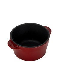 Resim Lava Döküm Yuvarlak Sufle / Sos Kabı. Çap Ø 8cm. Bordo 