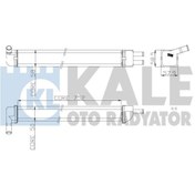 Resim KALE Radyatör 0582852AL Kalorifer Radyatörü Cu-Pl (Renault: Renault 12 Toros) Bakır Borulu 