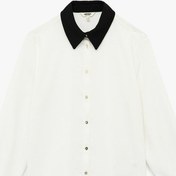 Resim Koton Regular Fit Kontrast Detaylı Uzun Kollu Klasik Yaka Gömlek Kırık Beyaz 6wak60096uw Ekru 