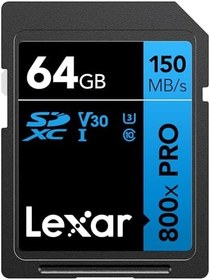 Resim Lexar 64GB 800x Pro 150Mb/s SDXC Hafıza Kartı 