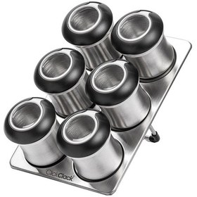 Resim Tnt-8695835410609-sın S8516000-standlı 6lı Paslanmaz Çelik Baharatlık Seti 110ml İnox 