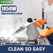 Resim PANCERKA 1050W Yüksek Basınçlı Buharlı Temizleyici - 9 Aksesuarla Çok Yüzeyli Doğal Buharlı Temizleyici, Ev Kullanımı İçin Mükemmel, Zeminler, Koltuklar, Derz ve Araba Temizliği İçin Etkili, Güvenli Kilitleme ile Kullanımı Kolay, Zemin Temizliği | Modern Mutfak Temizleyici | Dayanıklı Plastik İnşaat, Buharlı Mop 