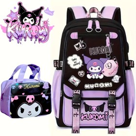 Resim For Kuromi Laptop Sırt Çantası - Dayanıklı Naylon, Çoklu Bölümler, Ücretsiz Öğle Yemeği Çantası, Okul, Üniversite, Seyahat için İdeal | Sevimli Pembe ve Siyah Tasarım, for Kuromi ve Arkadaşları İllüstrasyonları ile, Okul Sırt Çantası Temelleri|Oyunca Sırt Çantası|Zipli Sırt Çantası 