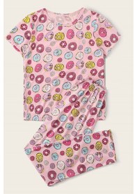 Resim Merry See Kısa Kollu Alt Uzun Donut Baskılı Pijama Takımı 001 