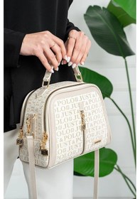 Resim Just Polo Günlük Kombinlere Uygun Kadın Ayarlanabilir Askılı El Ve Omuz Çantası Orijinal Shopper Krem 