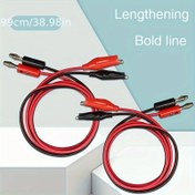 Resim 99cm/39" Silikon Test Kablosu - 4 Timsah Klipsli ve Muz Fişli, Elektrik Testleri, Otomotiv Teşhis, DIY Projeler için Esnek ve Dayanıklı Çok Renkli Multimetre Kablo Seti 