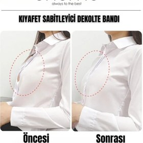 Resim Onomo Şeffaf Elbise Sabitleyici Dekolte Kıyafet Sabitleme Bandı Elbise Kaydırmaz 36 Adet 