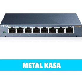Resim TP-Link Tp-Lınk TL-SG108, 8 Port, Gigabit, Yönetilemez, Metal Kasa, Masaüstü Switch 