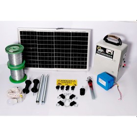 Resim Elektrikli Çit 18a Lifepo Set-6 Domuz Ayı Kovucu 50 Watt Panel 1000mt Galv. 200 Ad. Ağaç İzolatör 