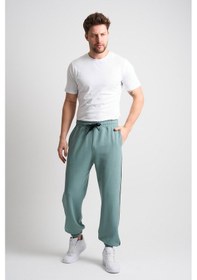 Resim Alexandergardı Yanları Şeritli Paçası Lastikli Eşofman Altı Açık Yeşil 