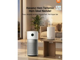 Resim Xiaomi Plazma ve Uv-C Teknolojili Akıllı Elite Hava Temizleyici 125M² Etkili Bakteri Virüs ve Alerjen Yok Edici Profesyonel Hijyen + Hava Nemlendirici 