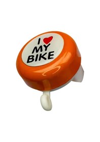 Resim Plus I Love My Bike Metal Sağlam Bisiklet Zili Turuncu 