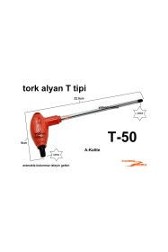 Resim Yıldırım Nalbur Tork Alyan Te Tipi T-50 Yıldız Alyan 6 Köşe Te Tipi Tork Anahtar Kalın 