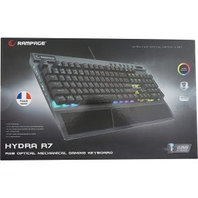 Resim Rampage Hydra R7 USB Full RGB Aydınlatmalı Optik French Layout Gaming Pro Mekanik Kla 