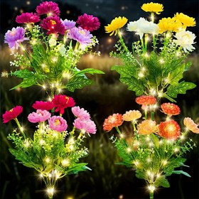 Resim 1 adet Güneş Enerjili LED Yapay Çiçek Bahçe Işığı - Canlı Çok Renkli Dış Mekan Dekoru Gerçekçi Yeşil Yapraklar ve Çiçekler, Dayanıklı Plastik Güneş Paneli Bahçe, Patio, Yol, Çit Aydınlatması - Kadınlar için Mükemmel Bahçe Hediyesi, Doğum Günü ve Tatil Parti Dekorasyonları, Güneş Bahçe Dekoru, Yol Aydınlatması, Dekoratif Aydınlatma, Güneş Şarj Edilebilir Işıklar, Patio Dekorasyonu, Hava Koşullarına Dayanıklı Malzeme, Ev Bahçıvanları 