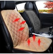Resim Araba 24 V Ön Koltuk Isıtıcı Yastık Isıtıcı Kapak Kış Isıtmalı Sıcak, Tek Koltuk Beige 