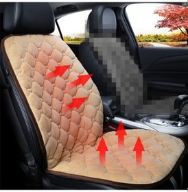 Resim Araba 24 V Ön Koltuk Isıtıcı Yastık Isıtıcı Kapak Kış Isıtmalı Sıcak, Tek Koltuk Beige 