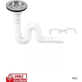 Resim Körüklü Tekli Çöpmak Sifonu Derin Taşmasız Lavabo Gider Borusu Diğer 