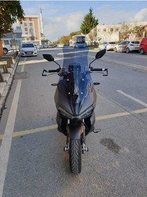 Resim Motocam Falcon Trex 188 Siperlik Ön Cam 2022 2024 Model 75cm Açıkfüme Renkli 4mm Uzun Cam 
