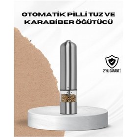 Resim Gld-spt- Tek Elle Kullanılan Otomatik Baharat Değirmeni Işıklı Sistem Çok Renkli 