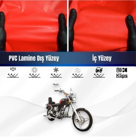 Resim Regal Raptor Dd 100e Motosiklet Brandası Su Geçirmez Branda Kırmızı Branda Motor Branda Xxl 