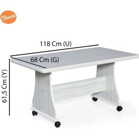 Resim Eliusta Tekerlekli Sehpa Mdf Orta Masa Ofis Masası Orta Sehpa 
