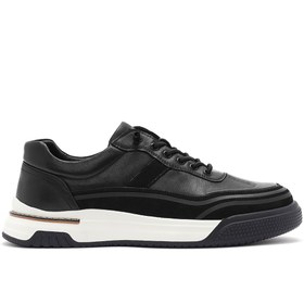 Resim Derimod Erkek Siyah Bağcıklı Kalın Tabanlı Deri Sneaker 25SFD693518 