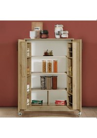 Resim Kiler, Blesk 2 Kapaklı Küçük Erzak Kiler Mutfak Dolabı Ceviz A 