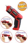 Resim Rodex RDX331 Akülü Otomatik Değiştirilebilir Uçlu Vidalama Şarjlı Tornavida Yıldız Düz Uç Hediyeli 