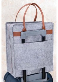 Resim Deri Kulplu Ayakkabı Seyahat Çantası, Gri, 35 X 22 X 40 Cm Gri 