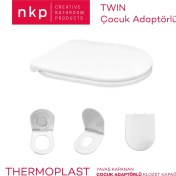 Resim Twin Çocuk Adaptörlü Yavaş Kapanan Klozet Kapağı 