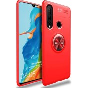 Resim Huawei P30 Lite Kılıf Kickstand Ring Holder Kırmızı Microsonic