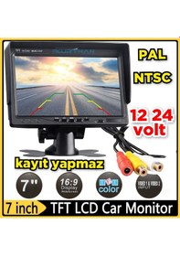 Resim 7'' Araç Monitörü Kayıt Yapmaz Usb Aux Girişi Yoktur 12-24 Volt 