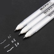 Resim 1/3 adet Sakura Jel Kalem Beyaz 0.5mm, 0.8mm, 1.0mm Yüksek Parlaklık Siyah Karton Sanat Boyama Kalemi Beyaz Çizgi Kalem 