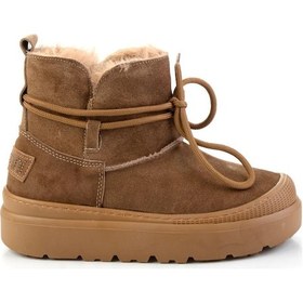 Resim Taba Hakiki Deri Kadın Bot & Bootie K02748100202 Taba 