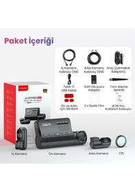 Resim Viofo A139 Pro 3 Kameralı Ön-arka-iç 4k Hdr 5ghz Wifi Gps'li Araç Kamerası 