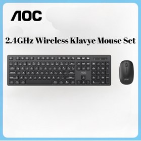 Resim Aoc KM300 Kablosuz Klavye Mouse Seti - 2.4GHz, 1200 DPI, Sessiz Yazım, FN Kısayol Tuşları 