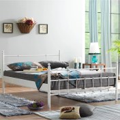 Resim Unimet Lalas Çift Kişilik Ferforje Metal Karyola-Beyaz 